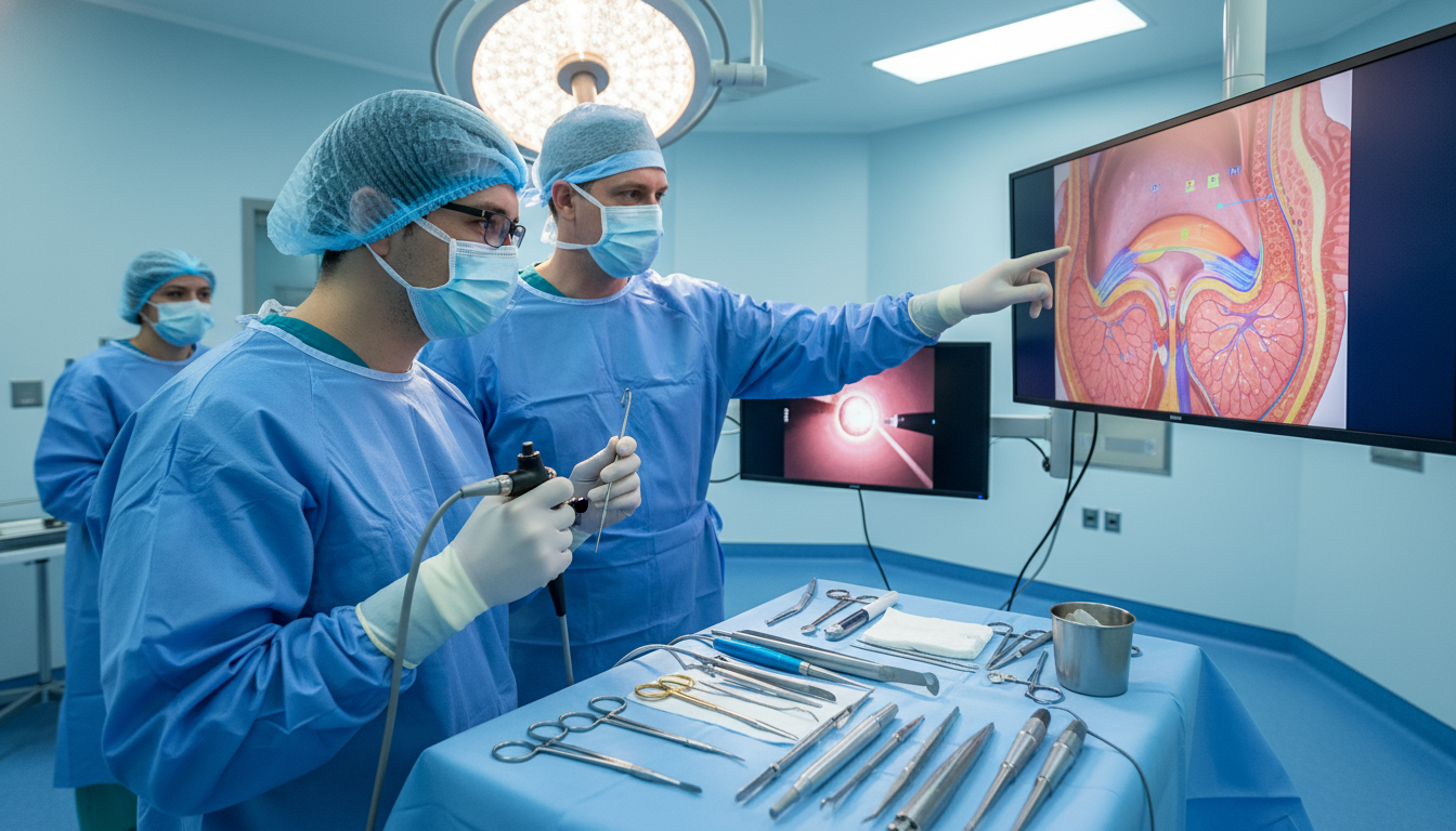 Otolaryngology resident performing endoscopic sinus surgery under supervision Otolaryngology resident performing endoscopic sinus surgery under supervision - ENT residency for Operative Experience Evalua