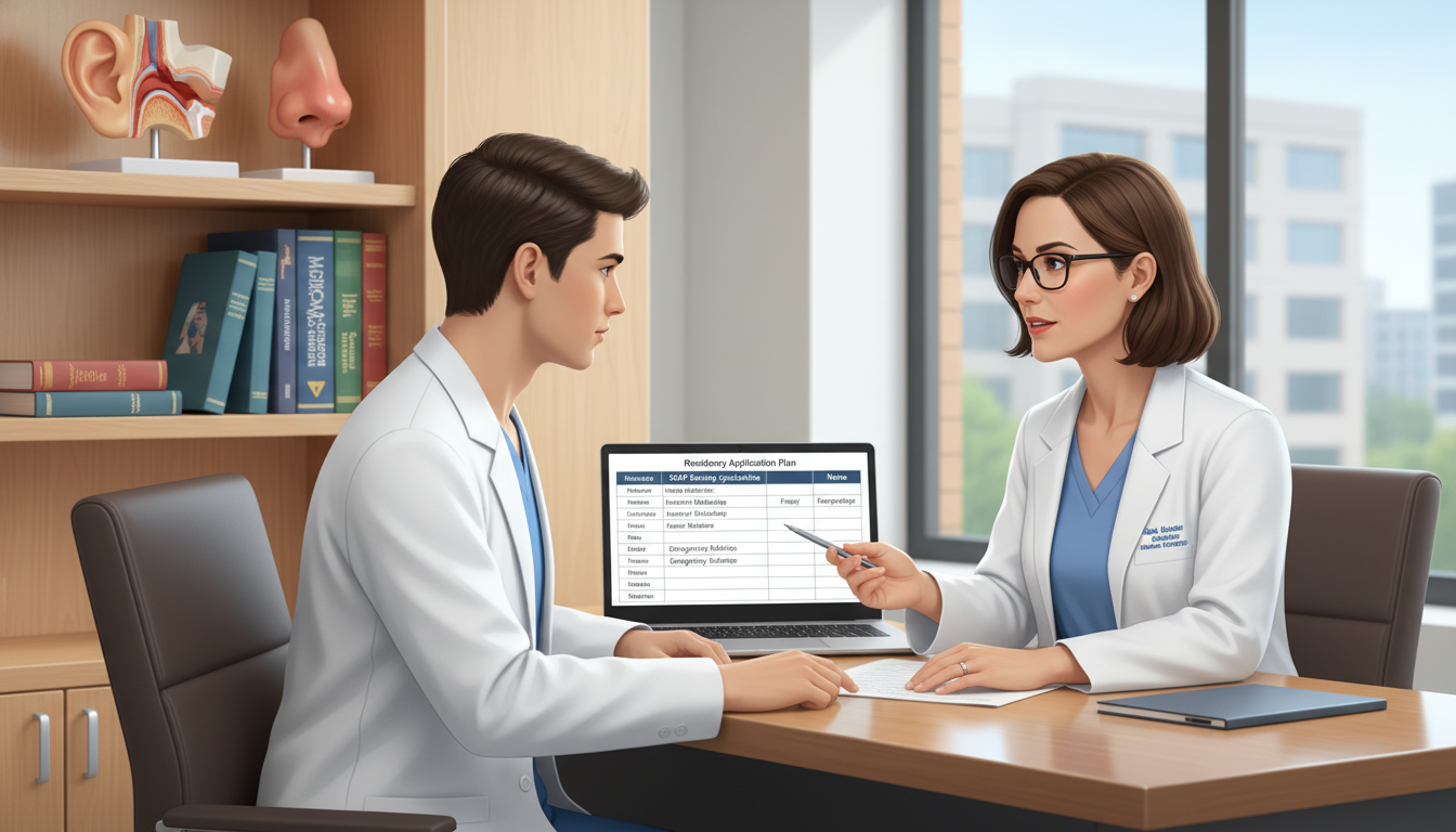 Medical student meeting with ENT mentor to discuss SOAP strategy - ENT residency for SOAP Preparation in Otolaryngology (ENT)
