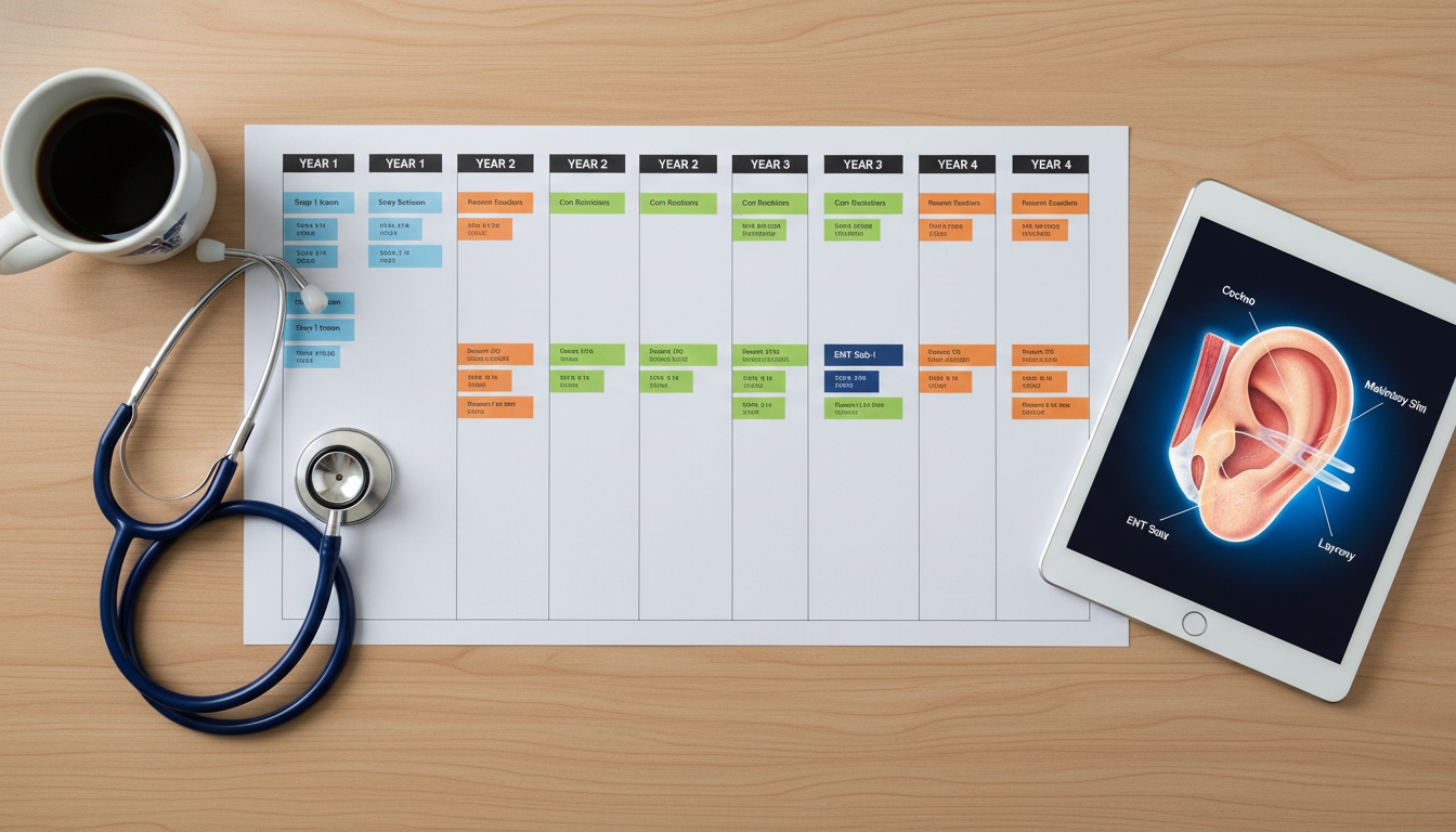 Timeline planning for medical school and ENT residency application - ENT residency for Ultra-Competitive Specialty Strategy i