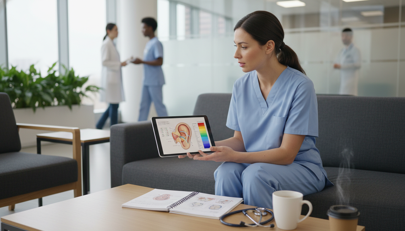 Otolaryngology resident using a short break to study Otolaryngology resident using a short break to study - ENT residency for Managing Residency Work Hours in Otolaryngology (ENT