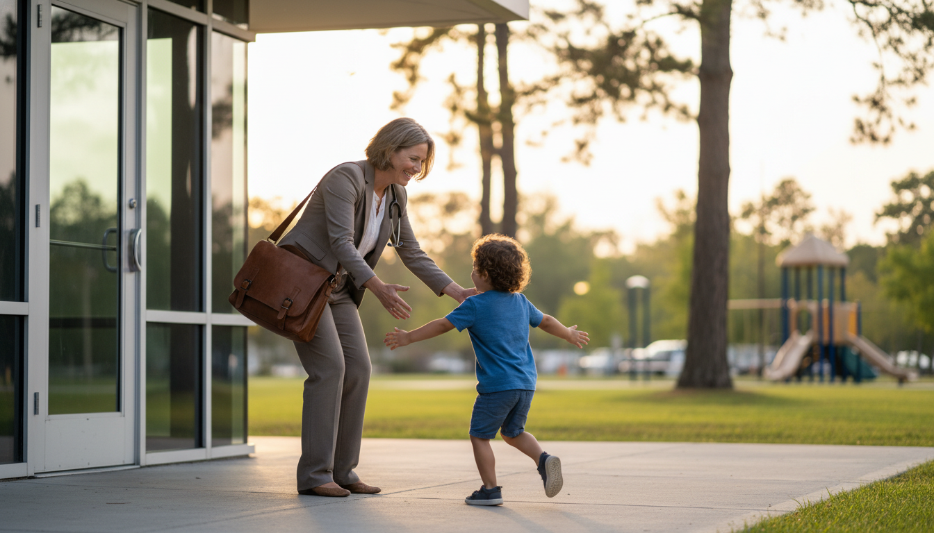 Otolaryngologist balancing clinic work and family time Otolaryngologist balancing clinic work and family time - ENT residency for Work-Life Balance Assessment in Otolaryngology (EN