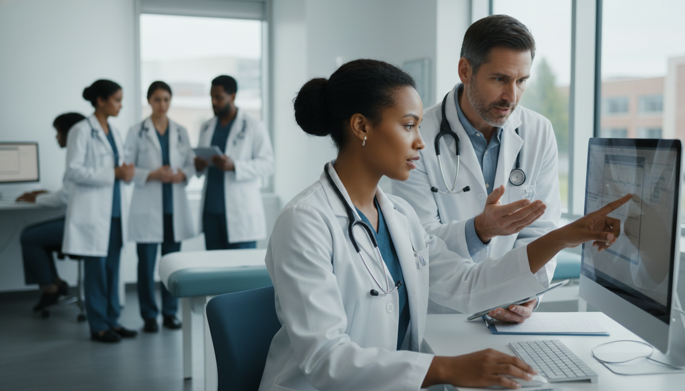 Family medicine resident shadowing a faculty preceptor in an academic clinic Family medicine resident shadowing a faculty preceptor in an academic clinic - family medicine residency for Academic vs Priv