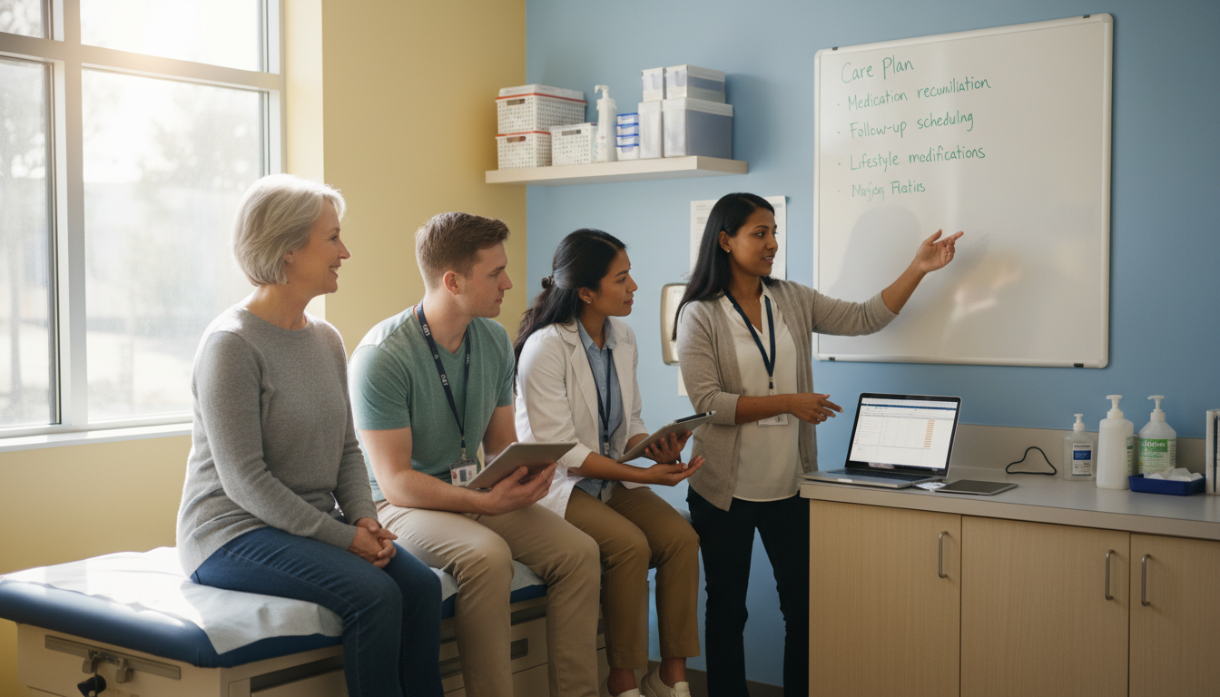 Family medicine resident interacting with patient and team Family medicine resident interacting with patient and team - family medicine residency for CV Building in Family Medicine: A