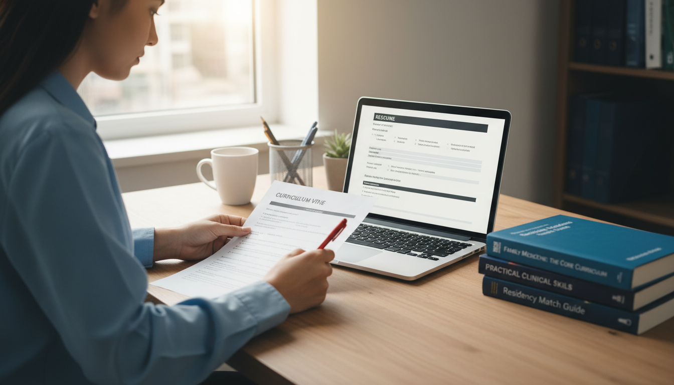 Medical student preparing a professional CV Medical student preparing a professional CV - family medicine residency for CV Building in Family Medicine: A Comprehensive G