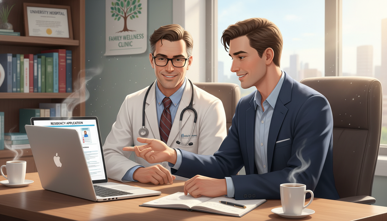 Medical graduate discussing failed match recovery plan with mentor Medical graduate discussing failed match recovery plan with mentor - family medicine residency for Failed Match Recovery in F