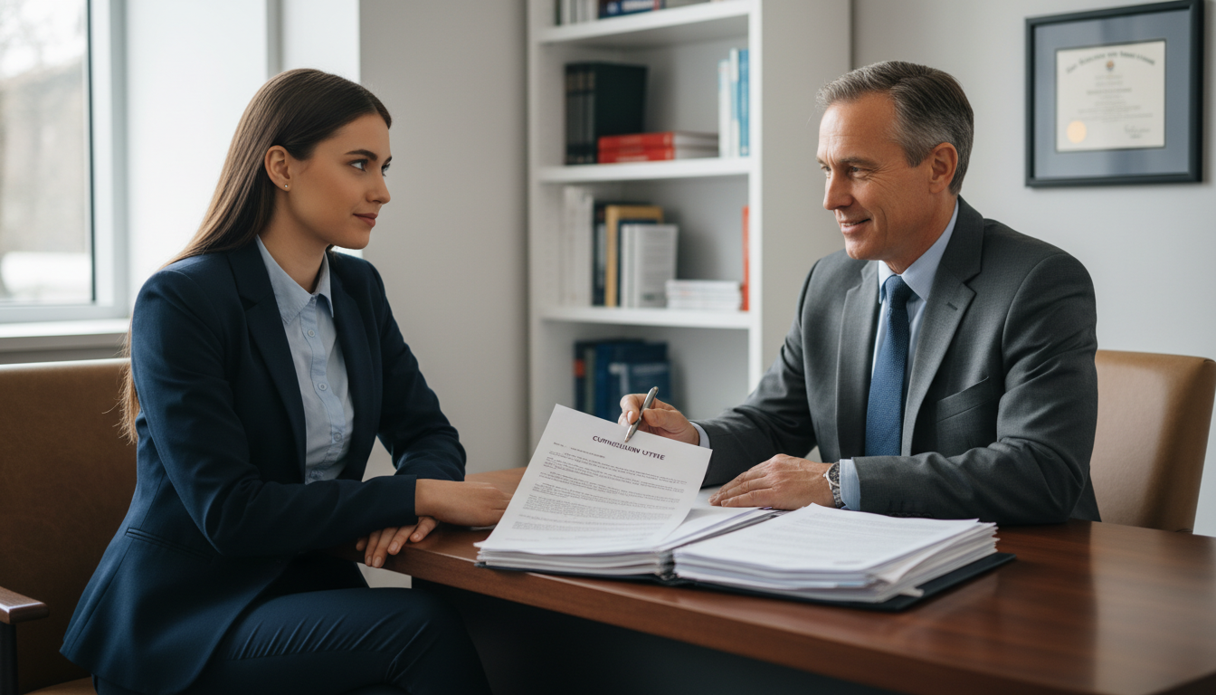 Family medicine resident in a mock fellowship interview with faculty mentor Family medicine resident in a mock fellowship interview with faculty mentor - family medicine residency for Fellowship Prepar