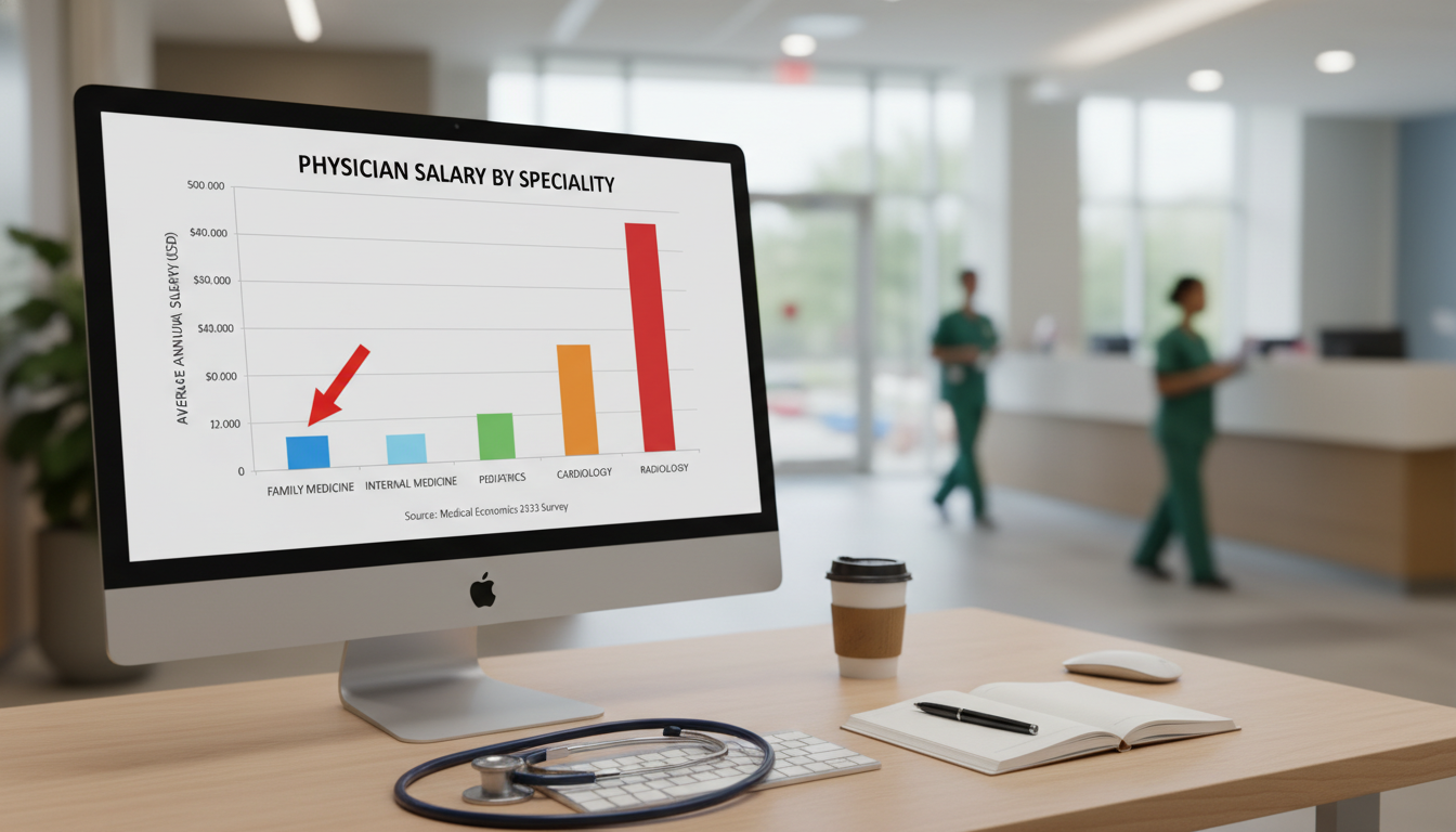 Graph comparing family medicine salaries to other medical specialties Graph comparing family medicine salaries to other medical specialties - family medicine residency for Physician Salary by Spe