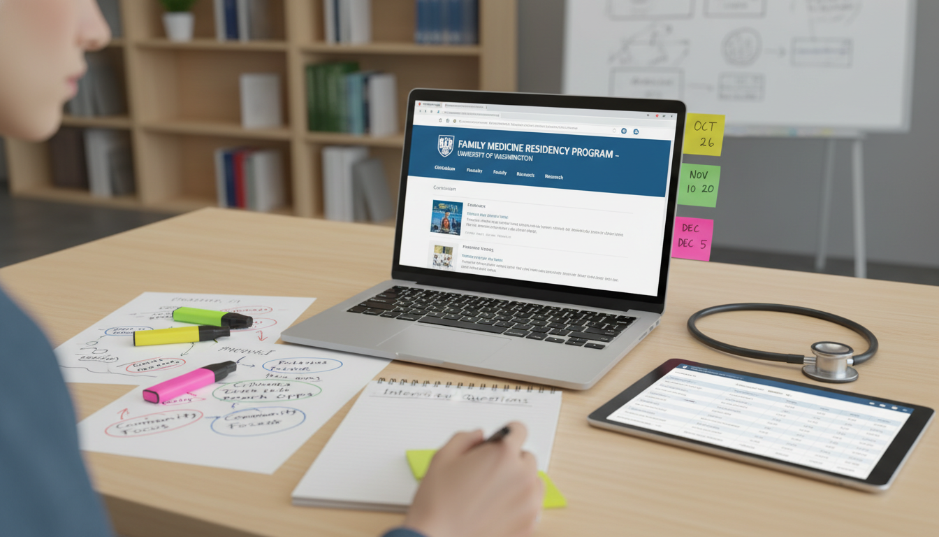 Residency applicant researching family medicine programs - family medicine residency for Pre-Interview Preparation in Family