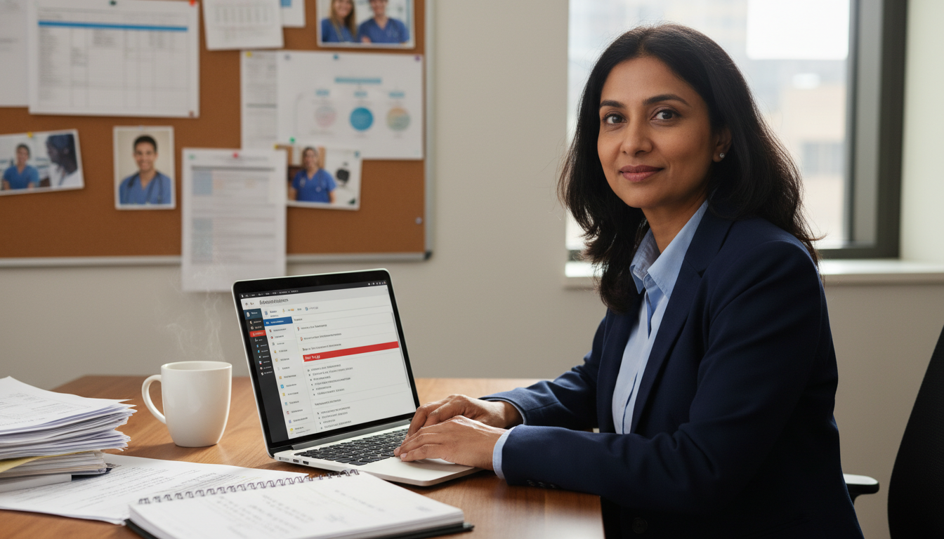 Family medicine program director reviewing a residency application on a laptop Family medicine program director reviewing a residency application on a laptop - family medicine residency for Addressing Red