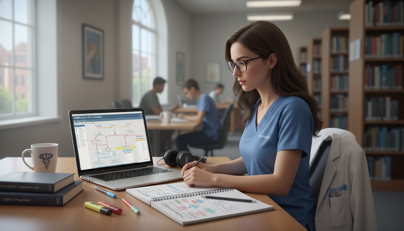 Family medicine resident practicing CCS cases on a laptop Family medicine resident practicing CCS cases on a laptop - family medicine residency for USMLE Step 3 Preparation in Family