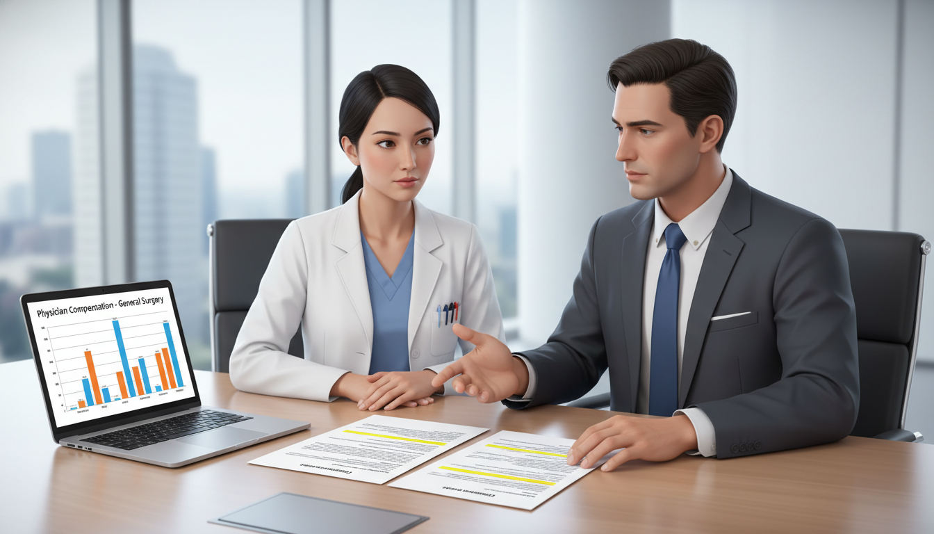 General surgeon negotiating contract terms with hospital representative General surgeon negotiating contract terms with hospital representative - general surgery residency for Physician Contract Ne