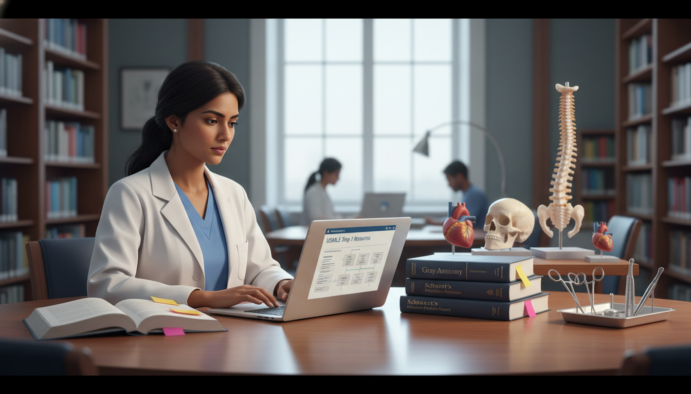 International general surgery resident studying for USMLE Step 3 in hospital library International general surgery resident studying for USMLE Step 3 in hospital library - general surgery residency for H-1B Spo