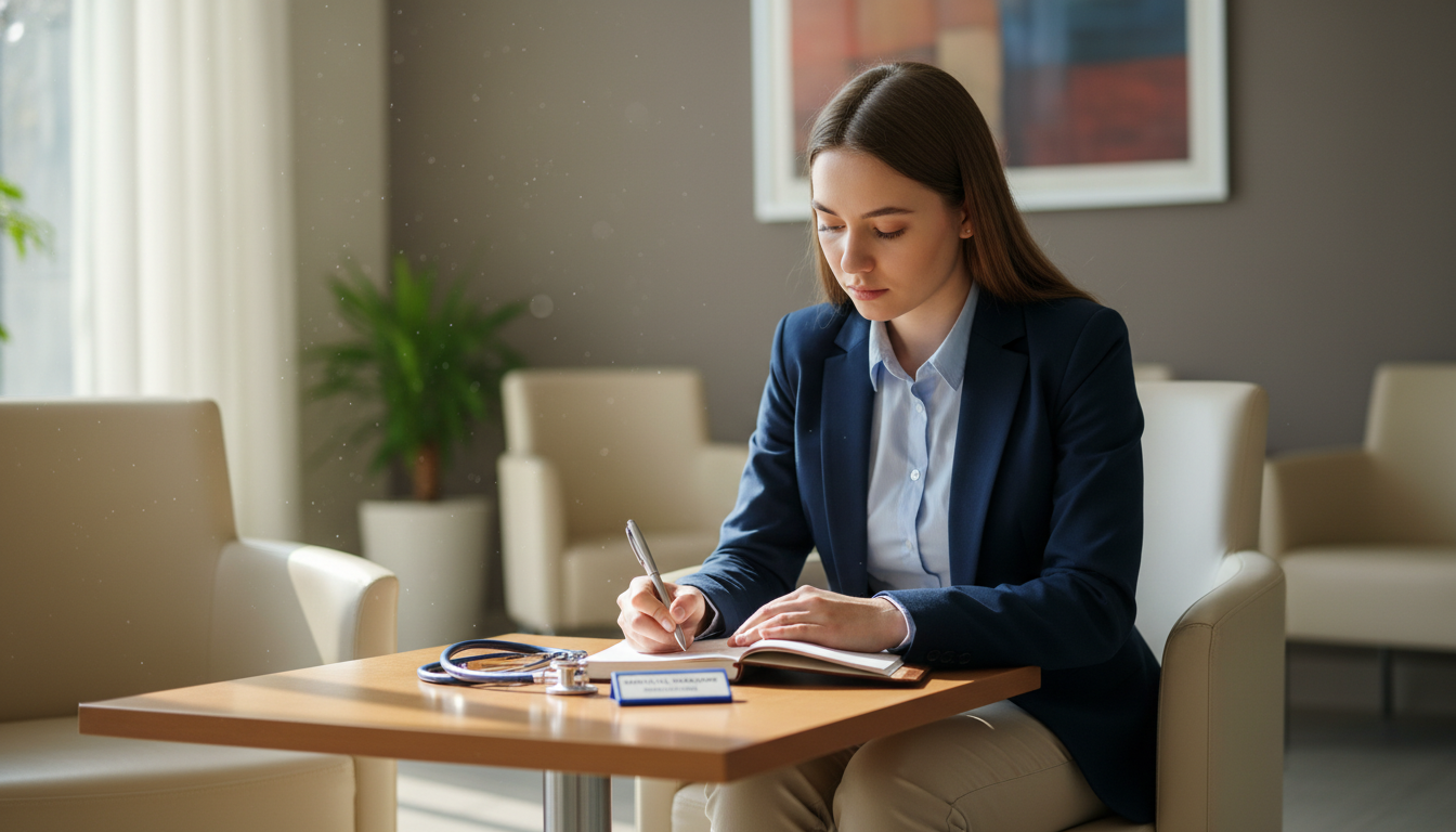Medical student reflecting and taking notes after general surgery shadowing - general surgery residency for Medical Shadowing