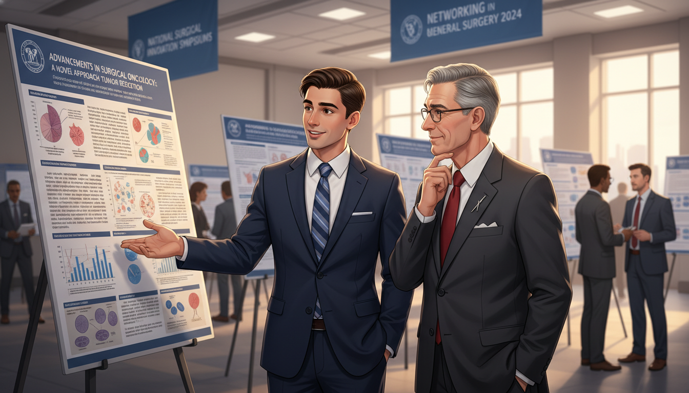 Medical Student Networking with Surgeon Mentor at Poster Session Medical Student Networking with Surgeon Mentor at Poster Session - general surgery residency for Networking in Medicine in Ge