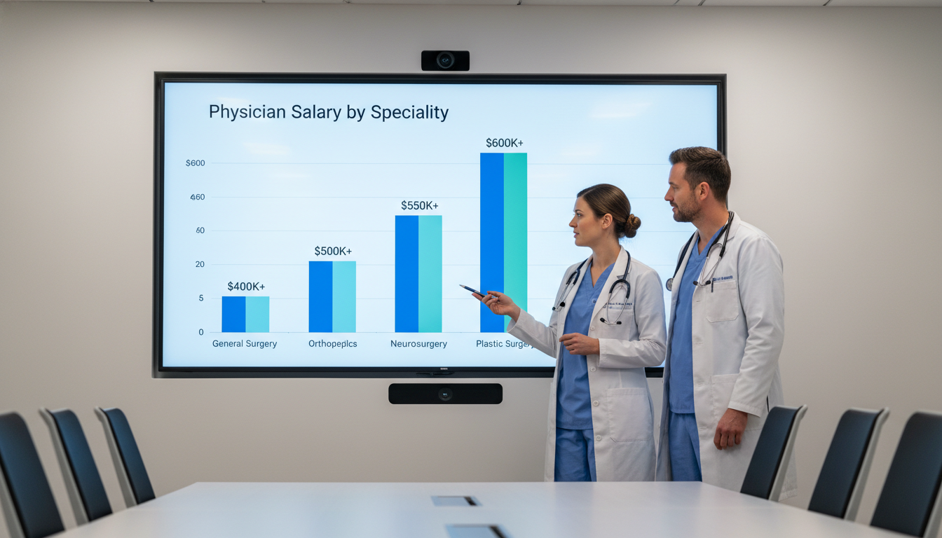 Comparison of doctor salaries by specialty within surgery Comparison of doctor salaries by specialty within surgery - general surgery residency for Physician Salary by Specialty in Ge