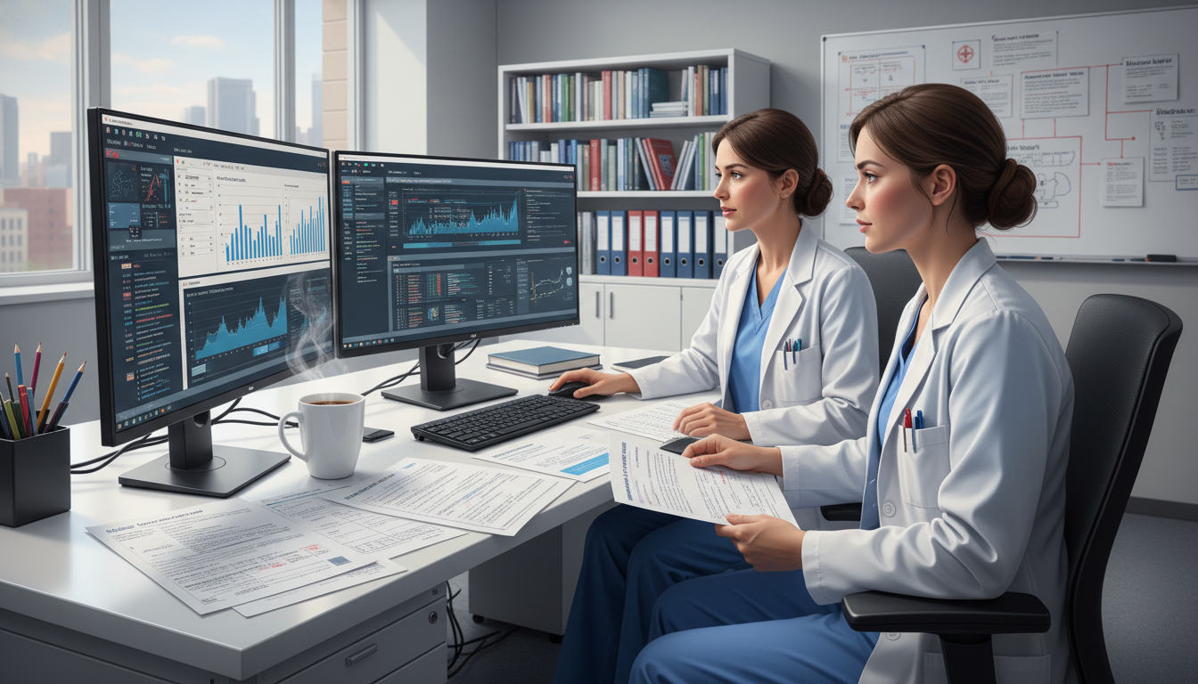 General surgery residents working on data analysis for a research study General surgery residents working on data analysis for a research study - general surgery residency for Research During Resid