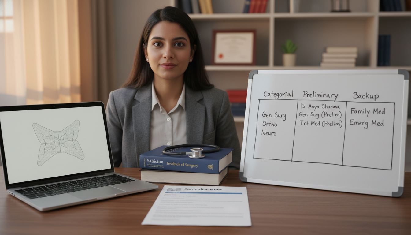 Medical student planning SOAP strategy for surgery residency - general surgery residency for SOAP Preparation in General Surg