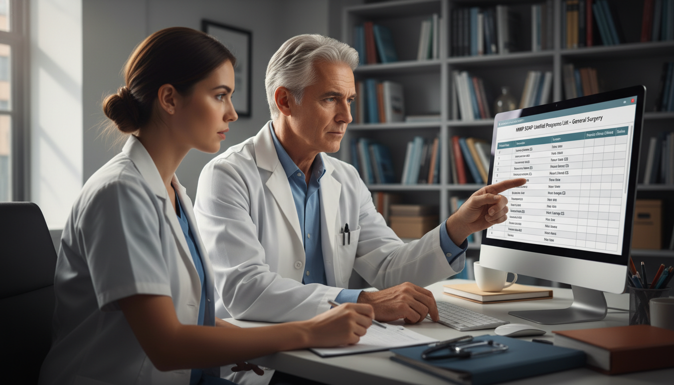 General surgery faculty mentoring a student about SOAP - general surgery residency for SOAP Preparation in General Surgery: A