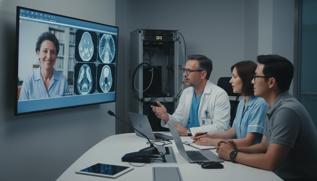 Telehealth general surgery team collaborating Telehealth general surgery team collaborating - general surgery residency for Telemedicine Career Opportunities in General Su