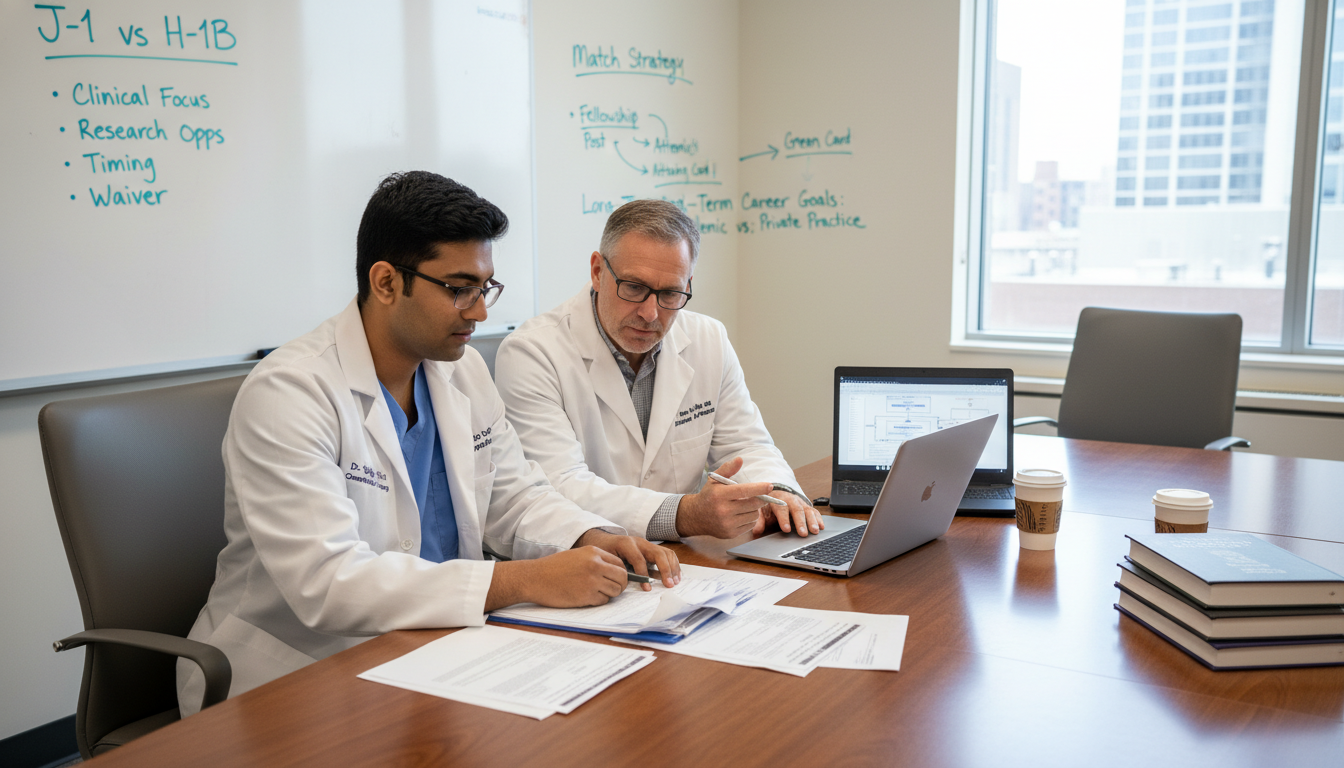 General surgery resident discussing visa and career planning General surgery resident discussing visa and career planning - general surgery residency for Visa Navigation for Residency in