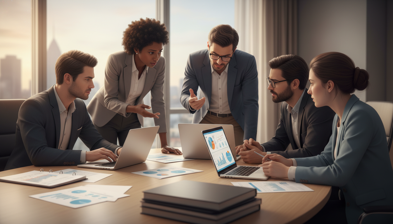 Residents discussing toxic program signs in a conference room Residents discussing toxic program signs in a conference room - global health residency track for Identifying Malignant Progr