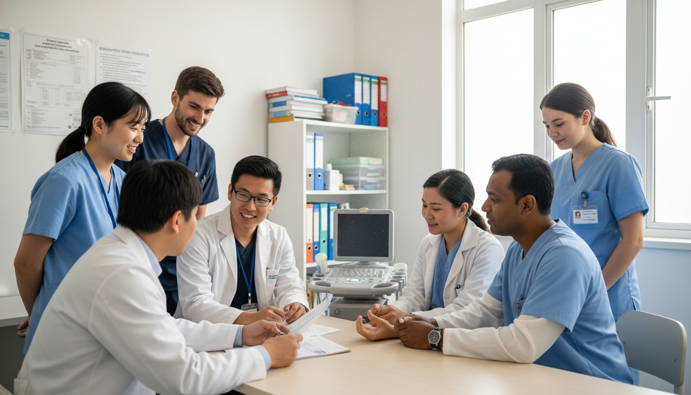 Residents working in a global health clinical setting abroad - global health residency track for Questions to Ask Programs in