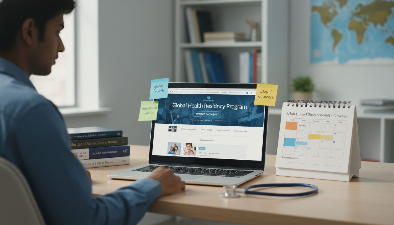 Medical student planning USMLE Step 1 and global health residency track - global health residency track for USMLE Step 1 Prep