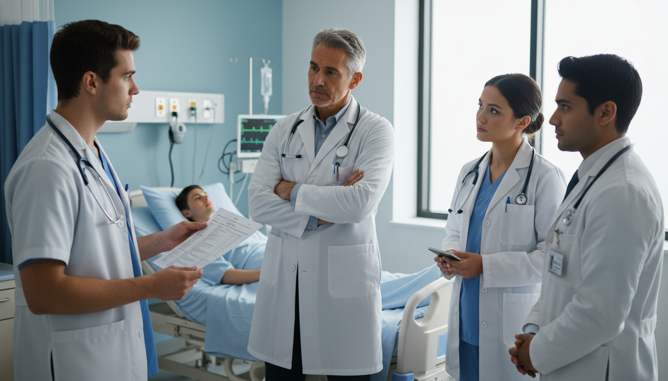 Medical student presenting to an internal medicine team on rounds Medical student presenting to an internal medicine team on rounds - internal medicine residency for Excelling in Clinical Rot