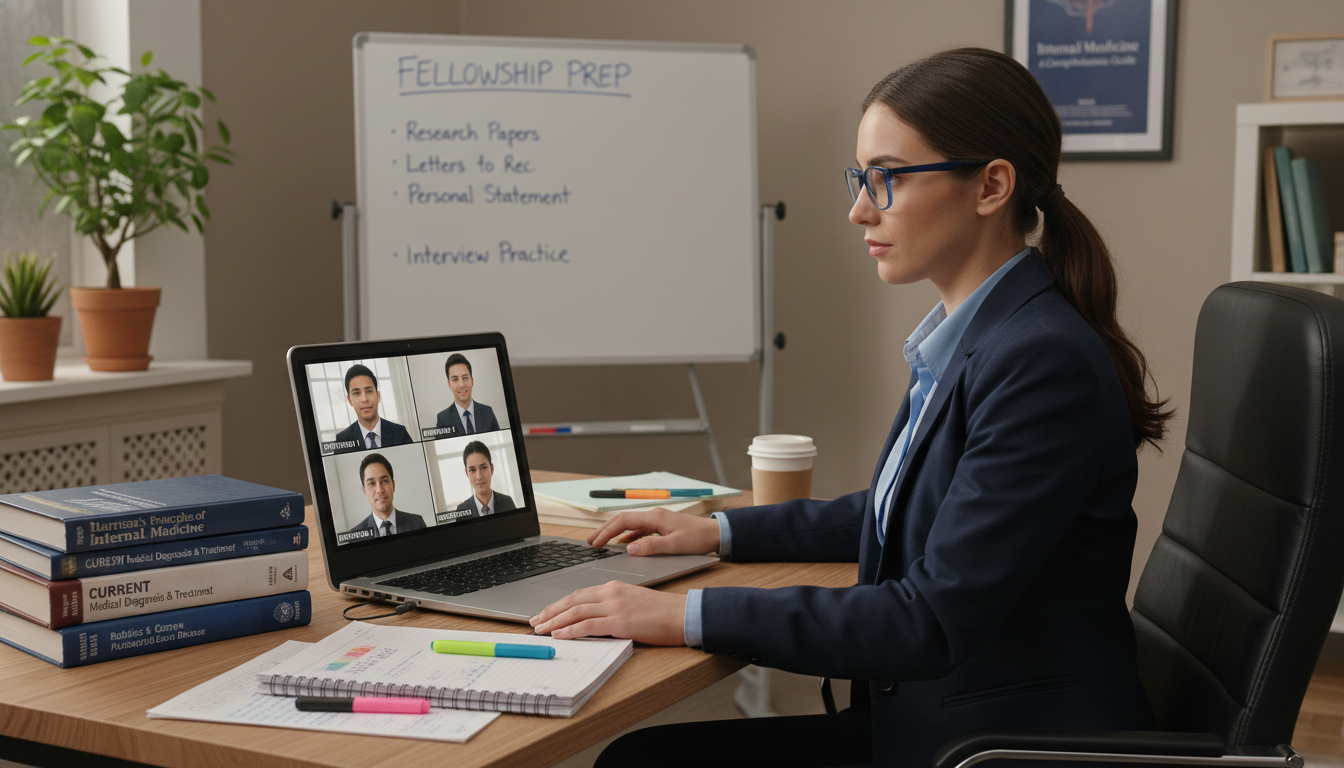 Internal medicine resident in a virtual fellowship interview - internal medicine residency for Fellowship Preparation in Inte