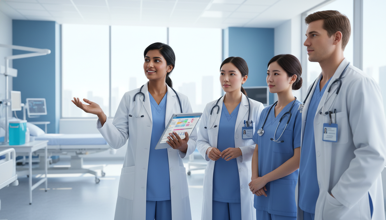 Hospitalist locum tenens physician during inpatient rounds - internal medicine residency for Locum Tenens Opportunities in In