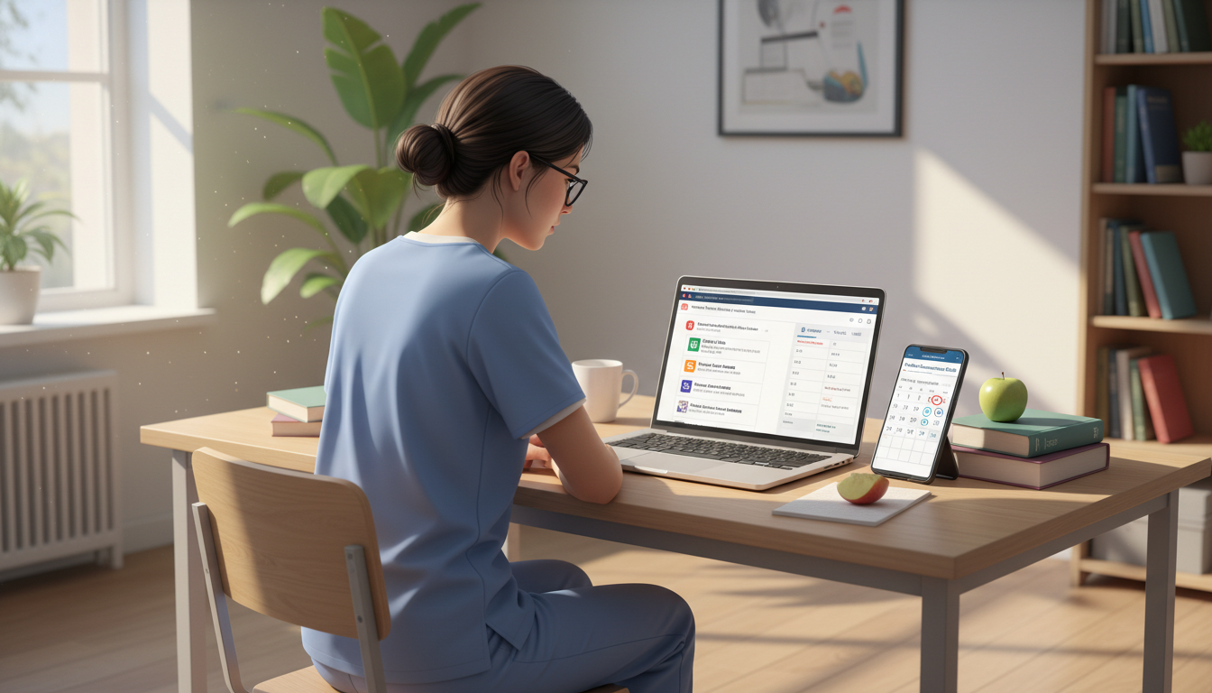 Medical student reviewing email communications about internal medicine residency interviews Medical student reviewing email communications about internal medicine residency interviews - internal medicine residency for