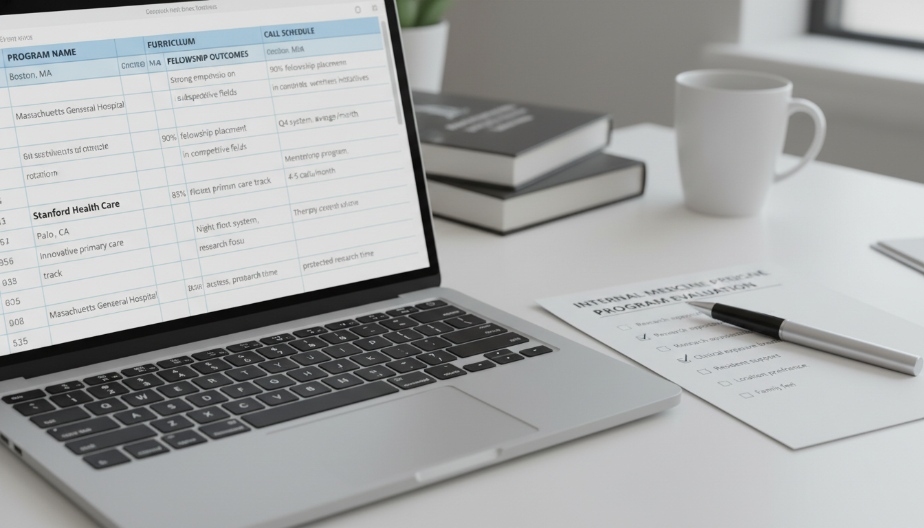 Residency program comparison spreadsheet with key factors Residency program comparison spreadsheet with key factors - internal medicine residency for How to Research Programs in Inter