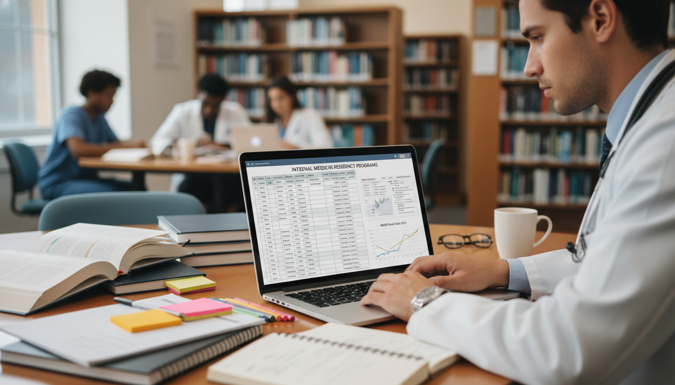 Medical student analyzing internal medicine residency program data - internal medicine residency for Program Selection Strate