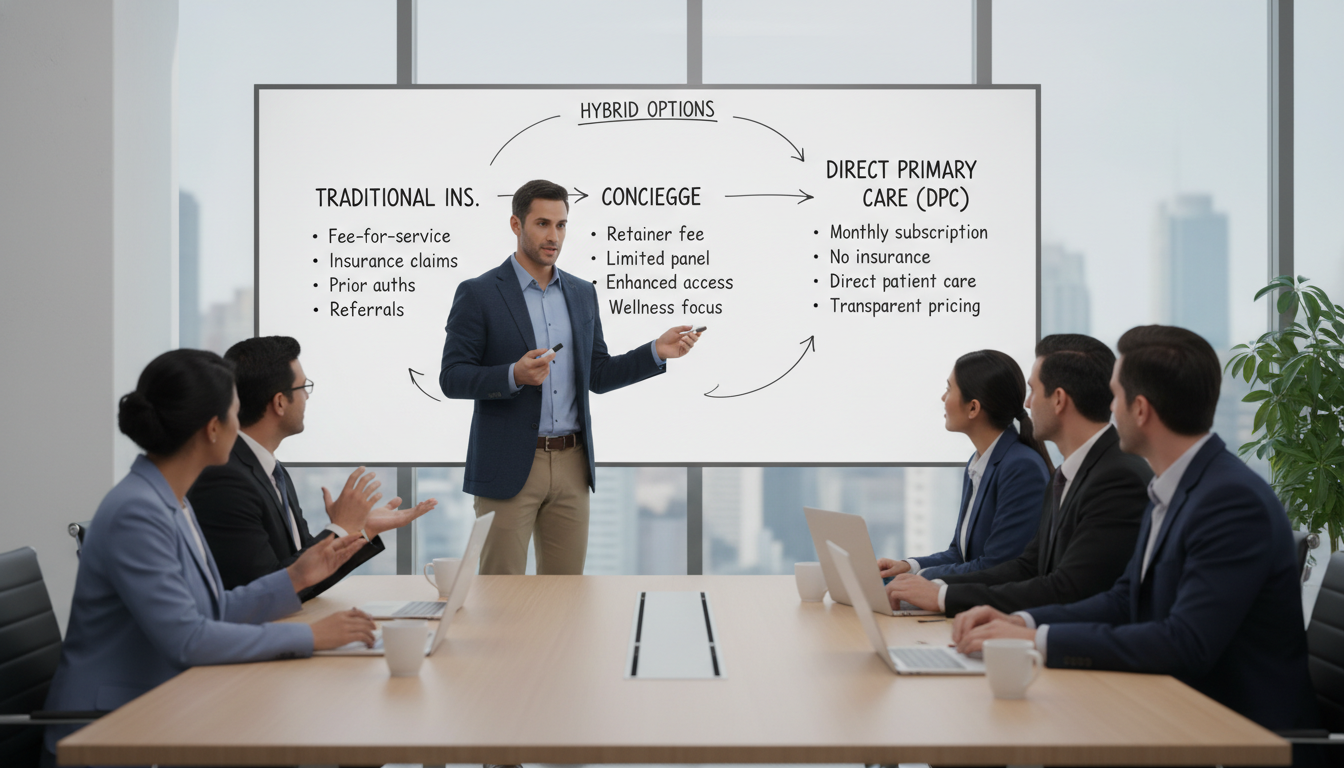 Internal medicine doctor planning different models of private practice on a whiteboard - internal medicine residency for Star