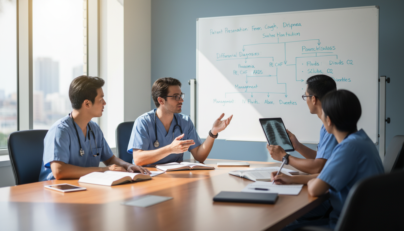 Residents practicing clinical reasoning for Step 2 CK Residents practicing clinical reasoning for Step 2 CK - internal medicine residency for USMLE Step 2 CK Preparation in Intern