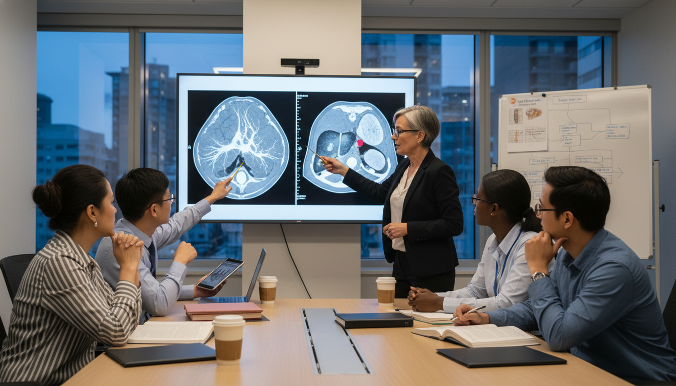 Interventional radiology residents in a teaching conference - interventional radiology residency for Choosing a Medical Speci