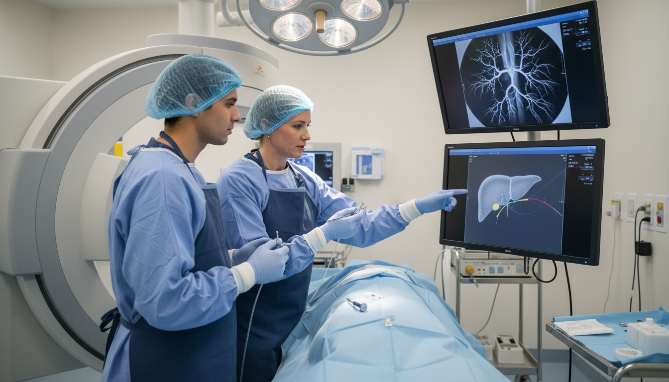 Medical student assisting in an interventional radiology procedure - interventional radiology residency for Letters of Recomm