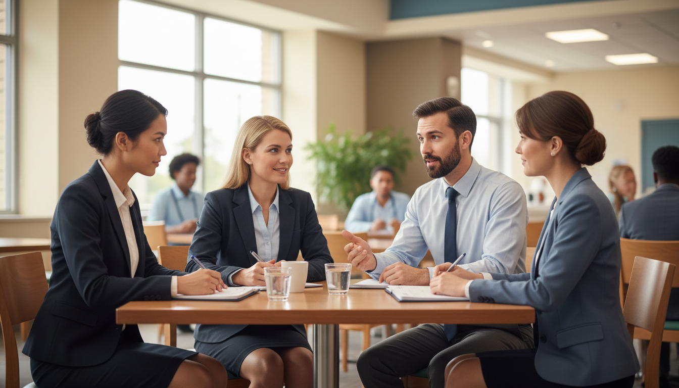 Residents speaking privately during interview day Residents speaking privately during interview day - interventional radiology residency for Identifying Malignant Programs in