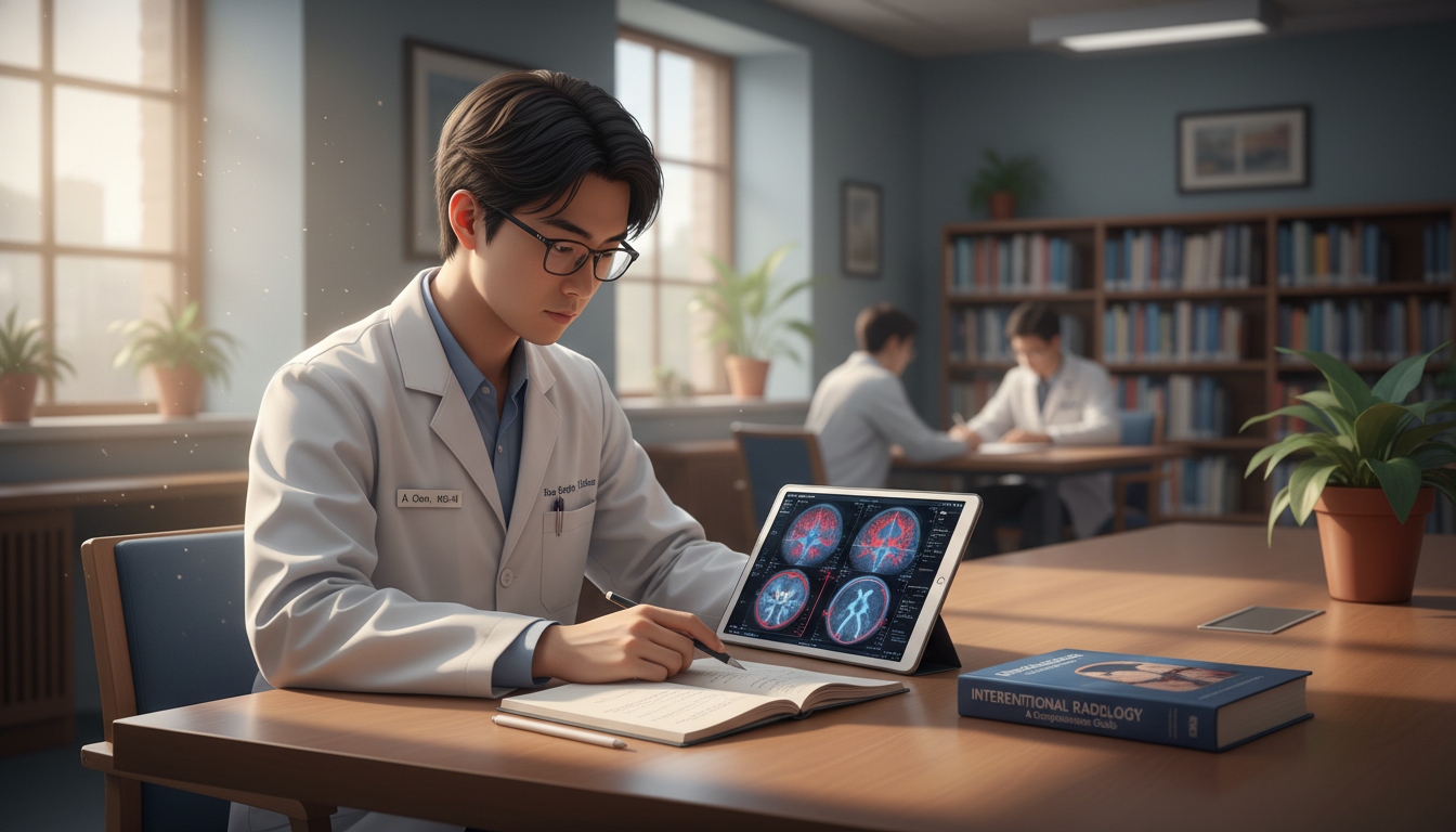 Medical student reviewing interventional radiology cases before interview - interventional radiology residency for Pre-Interv