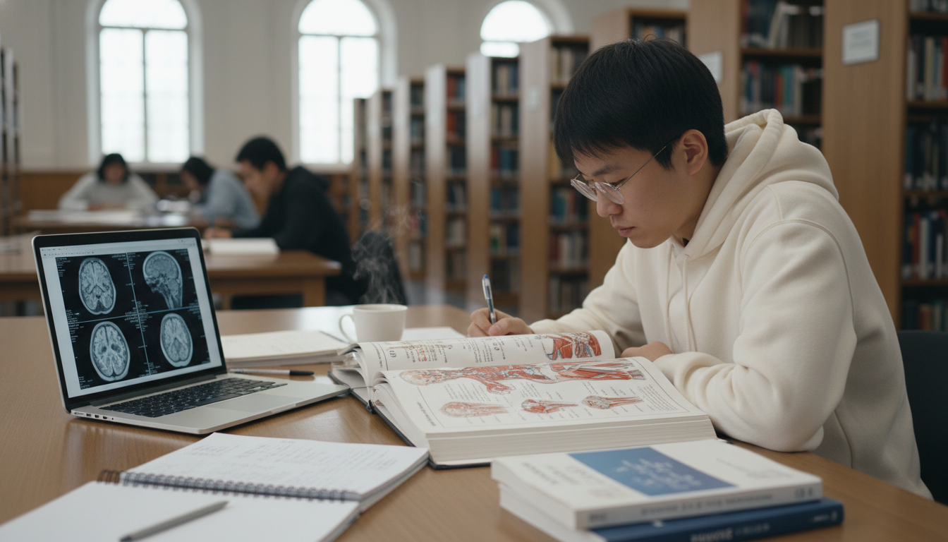 Premed student studying anatomy and imaging for interventional radiology - interventional radiology residency for Pre-Med Pre