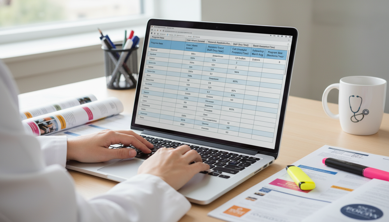 Medical student using spreadsheet to compare interventional radiology residency programs Medical student using spreadsheet to compare interventional radiology residency programs - interventional radiology residency