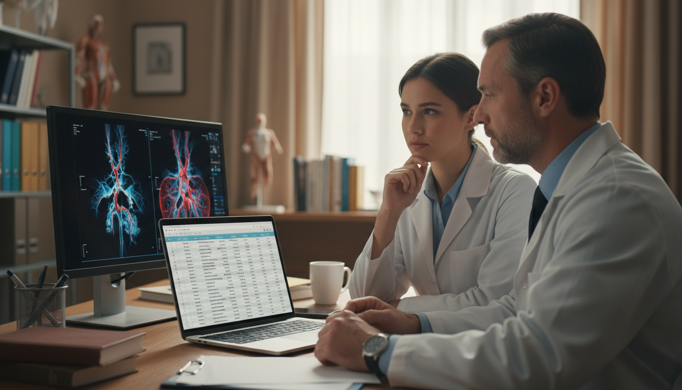 Medical student meeting with interventional radiology mentor to discuss residency strategy - interventional radiology residen