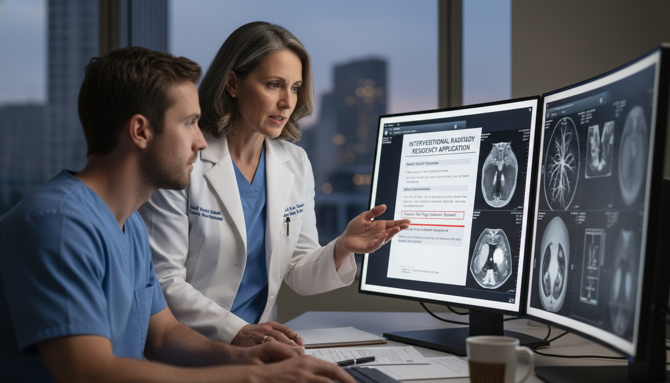 Interventional Radiologyfaculty discussing an application with a resident Interventional Radiologyfaculty discussing an application with a resident - interventional radiology residency for Addressing