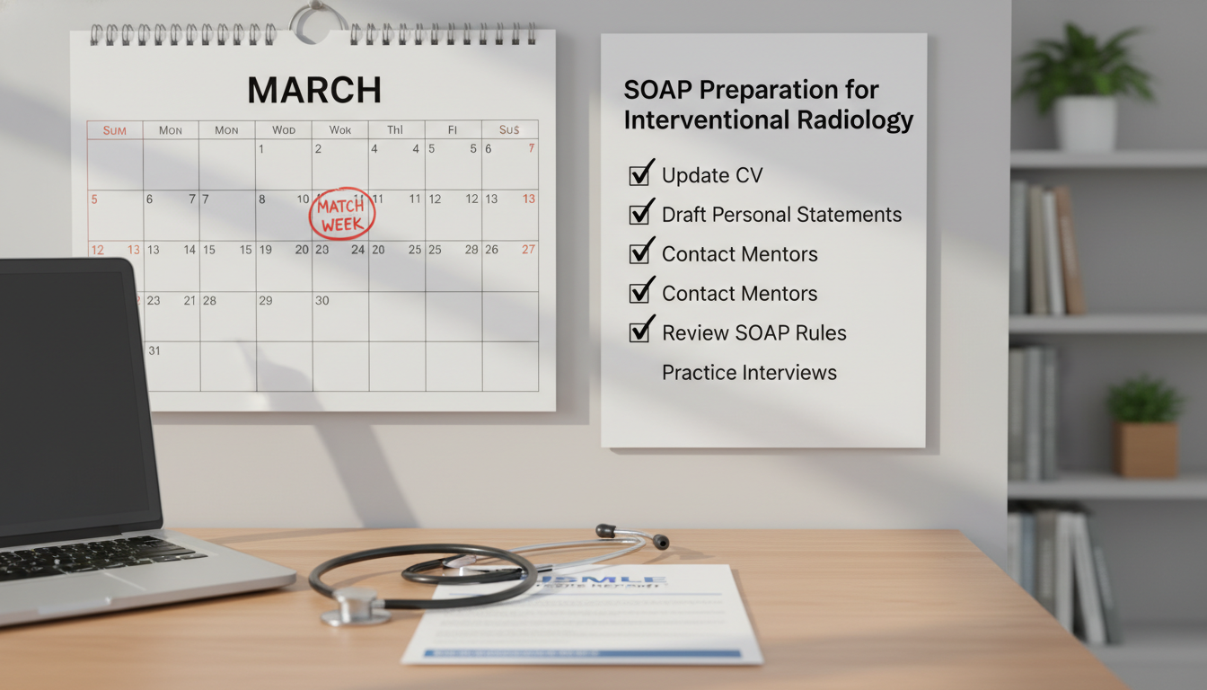 Timeline and checklist for SOAP preparation for IR applicants - interventional radiology residency for SOAP Preparation in In