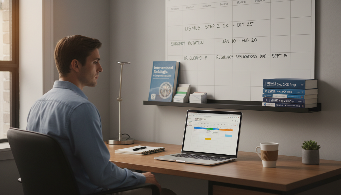 Timeline planning for Step 2 CK and interventional radiology residency applications - interventional radiology residency for