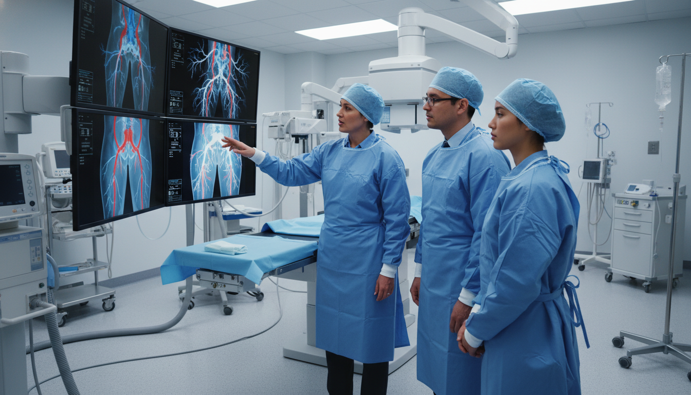 Interventional radiology resident teaching medical student in angio suite - interventional radiology residency for Ultra-Comp