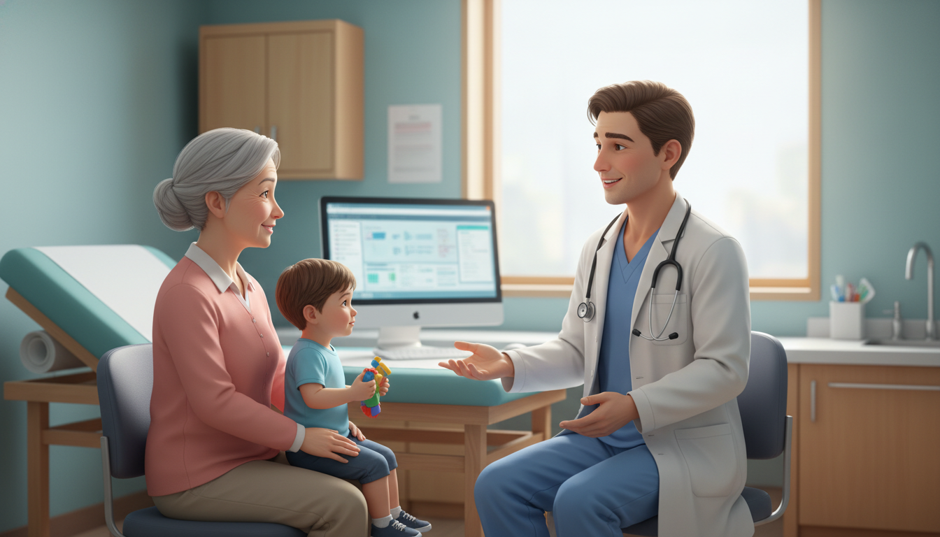 Medical student talking with both adult and pediatric patients - med peds residency for Surviving First Year of Med School in