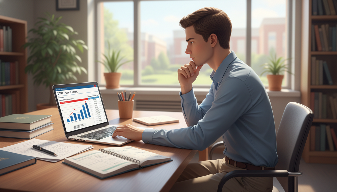 Medical student reviewing board scores and planning strategy Medical student reviewing board scores and planning strategy - med peds residency for Low Step Score Strategies in Medicine-P