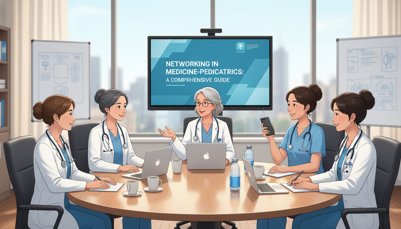 Medicine-Pediatrics residents and faculty meeting in a hospital conference room - med peds residency for Networking in Medici