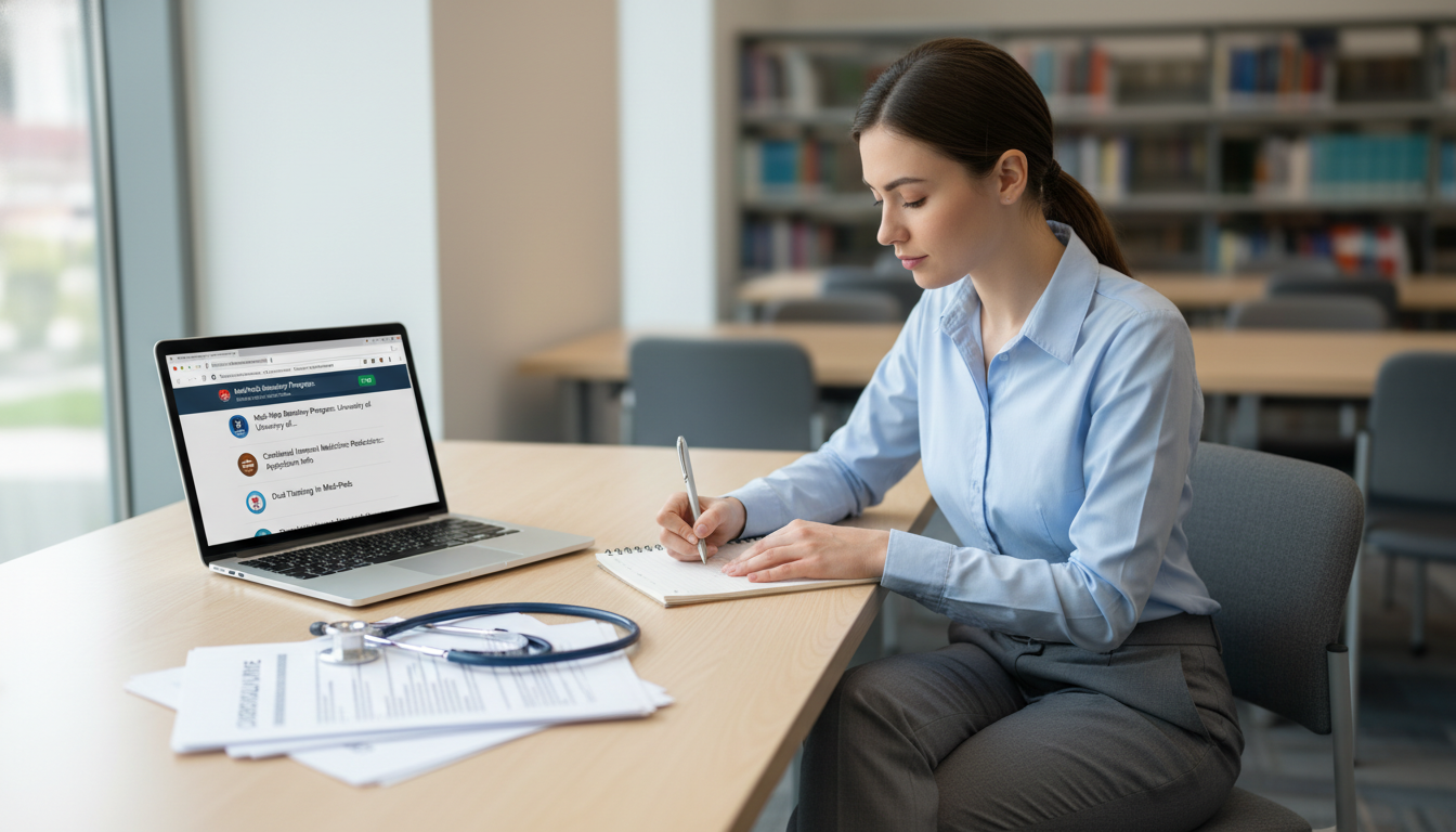 Medical student reflecting and writing notes for Med-Peds residency interview preparation - med peds residency for Pre-Interv